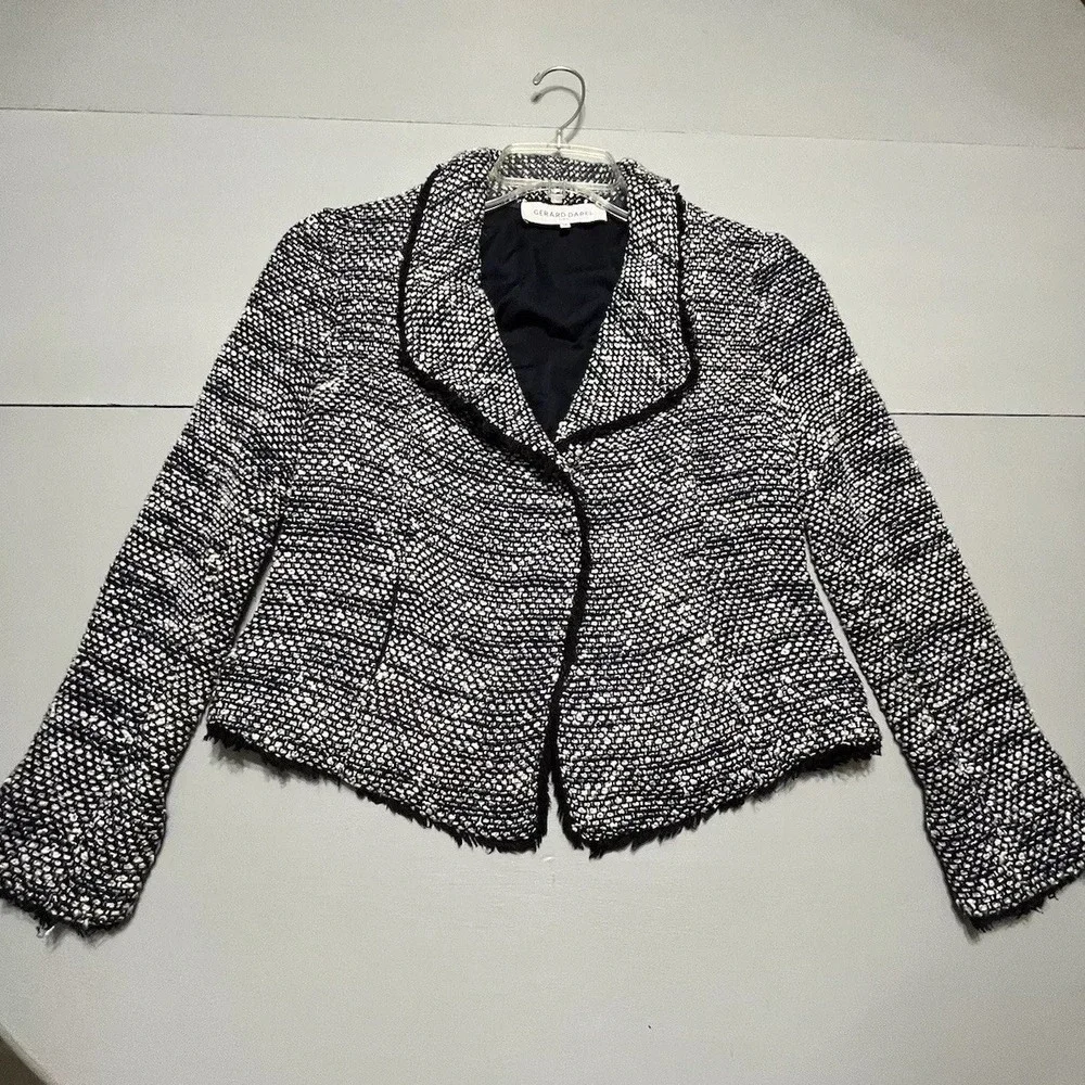 Chic Black and White Tweed Blazer